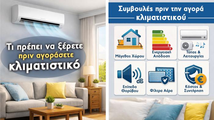 Τι να ξέρεις πριν την αγορά κλιματιστικού για δυνατή ψύξη σε σπίτι ή γραφείο Τι να ξέρεις πριν την αγορά κλιματιστικού για δυνατή ψύξη σε σπίτι ή γραφείο