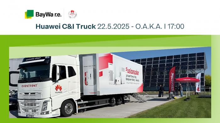 BayWa r.e. Solar Trade: Πρώτη παρουσίαση του Huawei C&I Truck στην Ελλάδα BayWa r.e. Solar Trade: Πρώτη παρουσίαση του Huawei C&I Truck στην Ελλάδα
