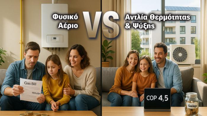 Αντλία Θερμότητας ή Φυσικό Αέριο; Ποιο συμφέρει σήμερα Αντλία Θερμότητας ή Φυσικό Αέριο; Ποιο συμφέρει σήμερα