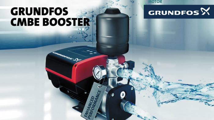 To συμπαγές πιεστικό συγκρότημα για την ενίσχυση πίεσης & παροχής νερού για οικιακές ή εμπορικές εφαρμογές Grundfos CMBE Booster.