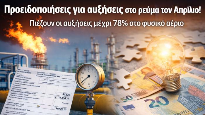 Ρεύμα: Πιο δύσκολος Απρίλιος λόγω φυσικού αερίου Ρεύμα: Πιο δύσκολος Απρίλιος λόγω φυσικού αερίου