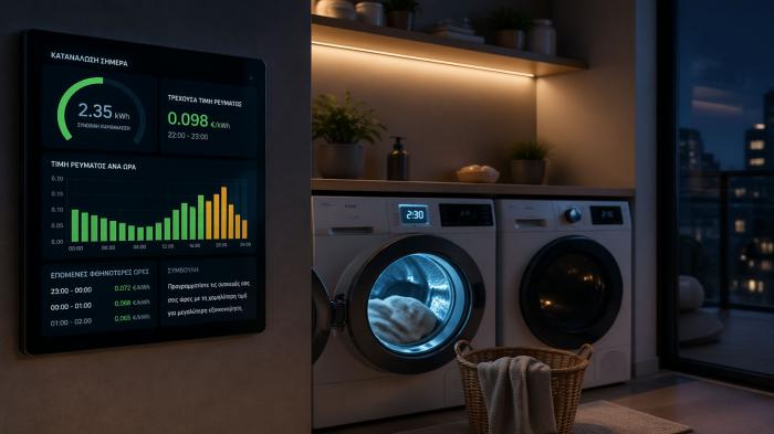 Η ώρα λειτουργίας των συσκευών μπορεί να παίξει μεγαλύτερο ρόλο στον λογαριασμό Η ώρα λειτουργίας των συσκευών μπορεί να παίξει μεγαλύτερο ρόλο στον λογαριασμό όταν το τιμολόγιο ρεύματος αλλάζει μέσα στη μέρα.