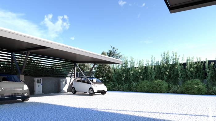 Στις 42 θέσεις στάθμευσης θα εγκατασταθούν 444 φωτοβολταϊκά πάνελ, συγκεντρώνοντας ηλιακή ενέργεια περίπου 100 kW