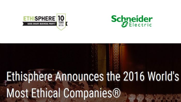 Η Schneider Electric στις πιο ηθικές επιχειρήσεις