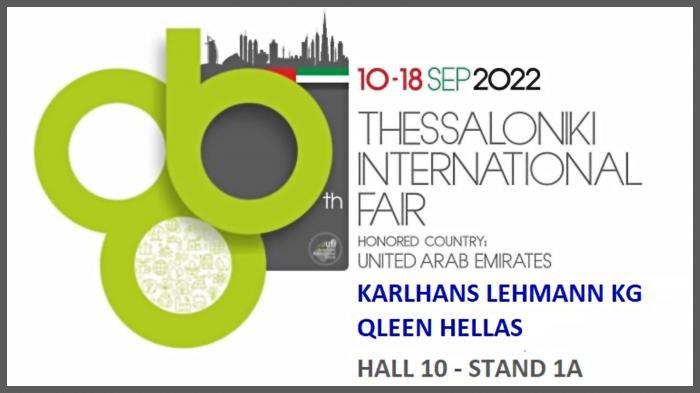 Η QLEEN HELLAS με την Karlhans Lehmann KG θα είναι στην 86η Διεθνή Έκθεση Θεσσαλονίκης 2022.